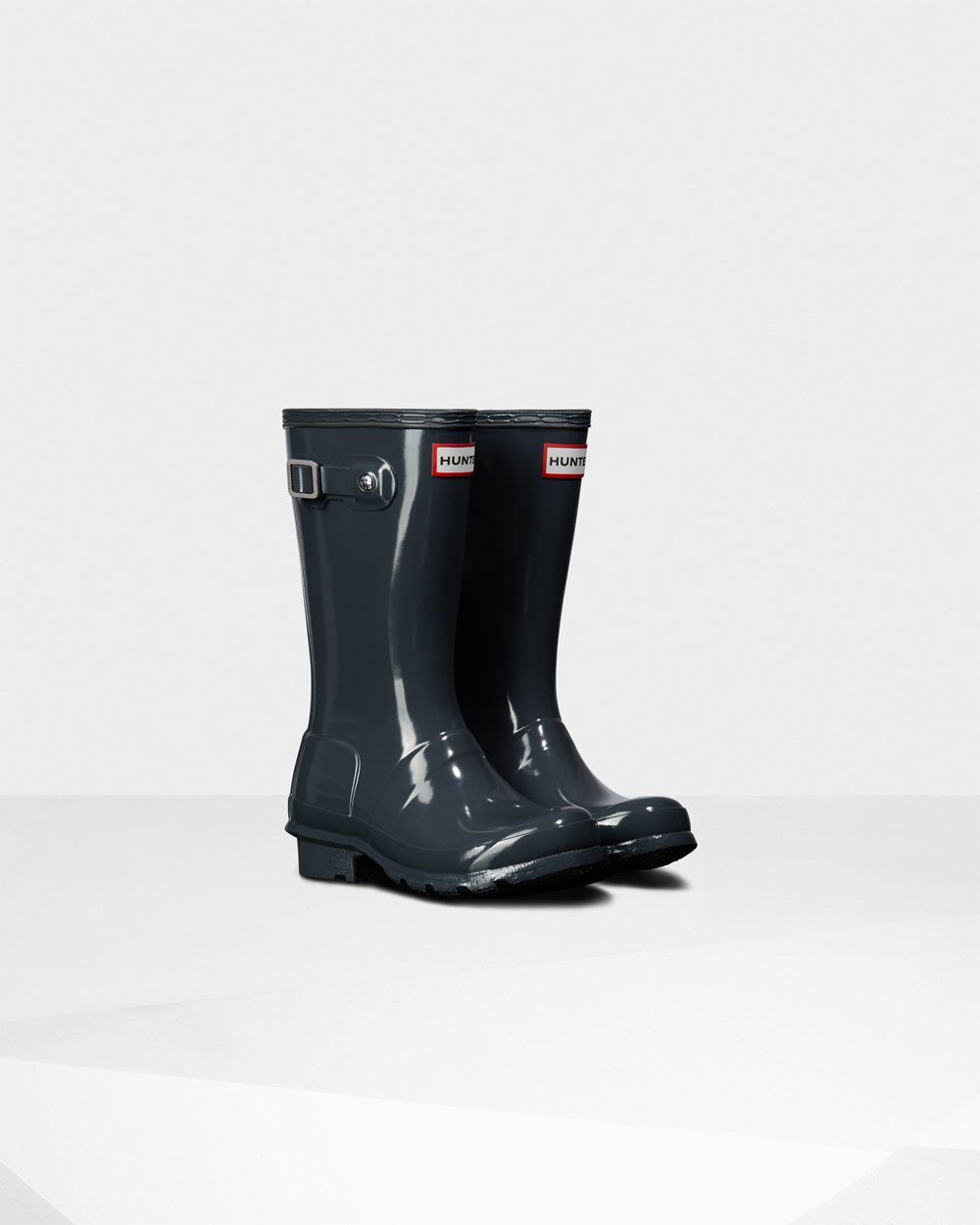 Kids Rain Boots - Hunter Original Big Gloss (05OLAMIQC) - Grey